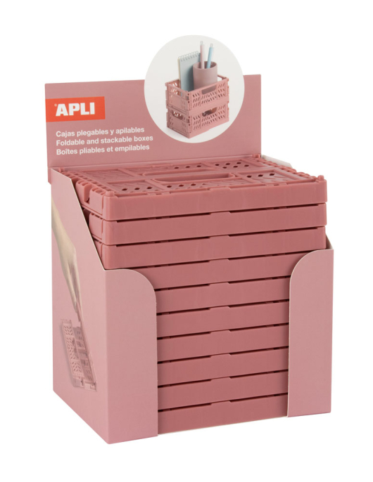 Caixas Desmontáveis Apli Rosa Coral Expositor10un