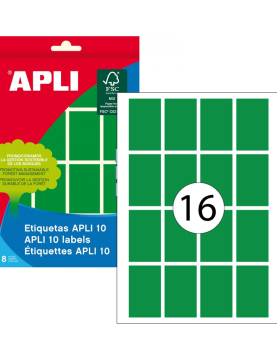 Etiquetas 025x040mm 8Fls A5 Verde Apli 128un
