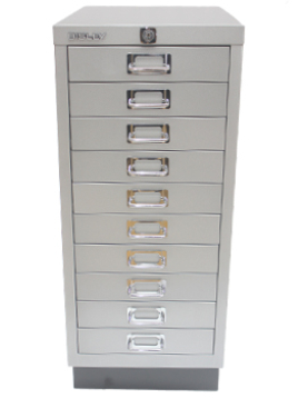 Móvel Metal com Fecho 673x279x429mm com 10 Gavetas Silver