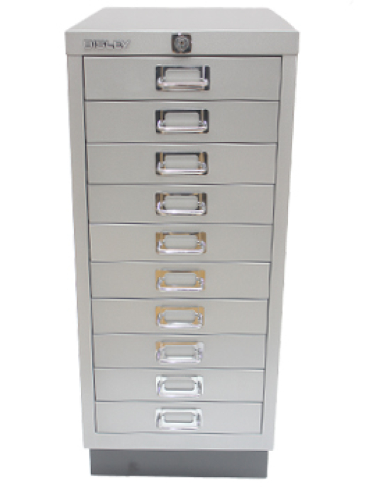 Móvel Metal com Fecho 673x279x429mm com 10 Gavetas Silver