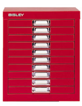 Móvel Metal com Fecho 673x279x429mm com 10 Gavetas Vermelho