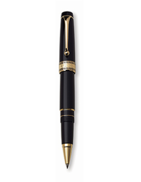 Esferografica Rollerball Aurora Optima Cromado - Preto