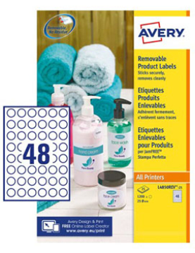 Etiquetas Redondas Removíveis 25mm Avery 25 Folhas 1200un