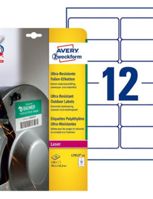 Etiquetas Ultra-Resistentes 099,1x042,3mm 10Fls Avery 120un