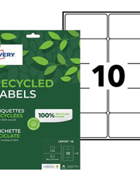 Etiquetas Recicladas 99,1x57mm Avery 15 Folhas 150un