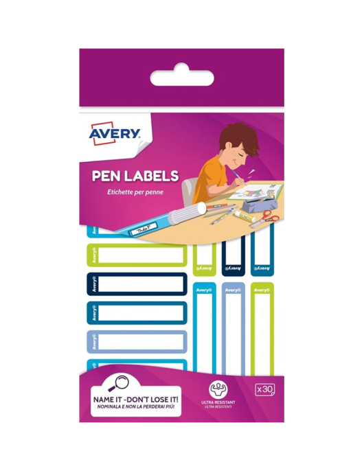 Etiquetas para CANETAS 50x10mm Avery 2 Folhas 30un