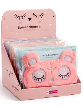 Máscara para Dormir Peluche Sweet Dreams Expositor 12un