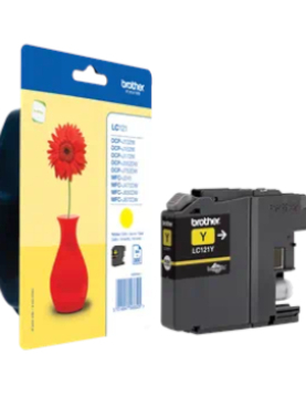 Tinteiro Brother LC121Y Amarelo 3,9ml 300 Pág.