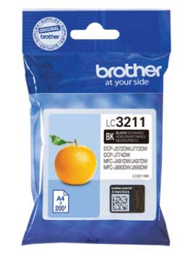 Tinteiro Brother LC3211BK Preto 200 Pág.