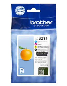Pack Tinteiros Brother LC3211VAL 4 Cores 200 Pág.