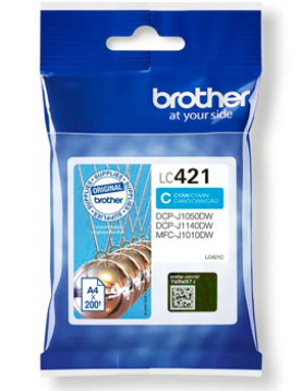 Tinteiro Brother LC421C Azul 200 Pág.