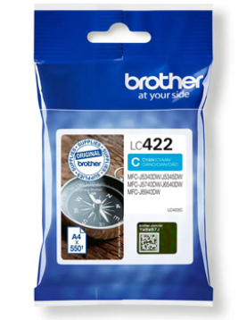 Tinteiro Brother LC422C Azul 550 Pág.