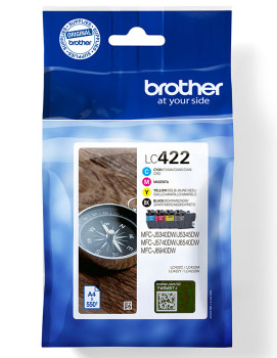 Pack Tinteiros Brother LC422VAL 4 Cores 550 Pág.