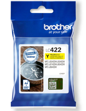 Tinteiro Brother LC422Y Amarelo 550 Pág.