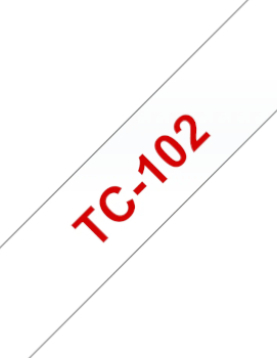 Fita Laminada 12mmx7,7mts Transparente/Vermelho