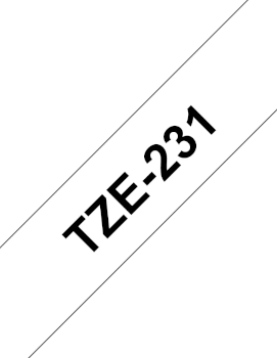 Fita Laminada 12mmx8mts Branco/Preto