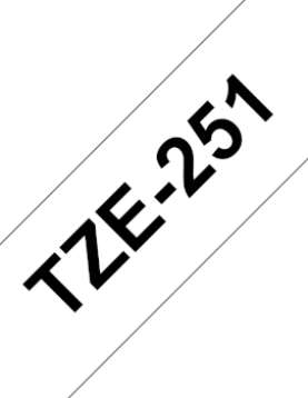 Fita Laminada 24mmx8mts Branco/Preto