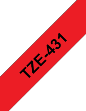 Fita Laminada 12mmx8mts Vermelho/Preto