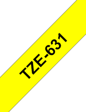 Fita Laminada 12mmx8mts Amarelo/Preto