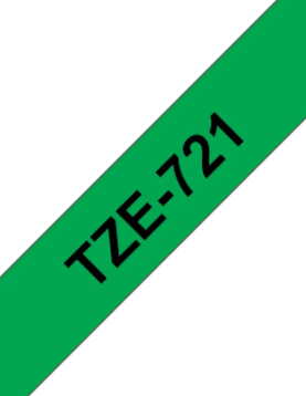 Fita Laminada 9mmx8mts Verde/Preto