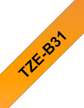Fita Laminada 12mmx5mts Fluorescente Laranja/Preto