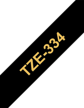 Fita Laminada 12mmx8mts Preto/Dourado
