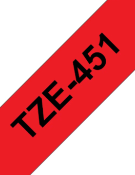 Fita Laminada 24mmx8mts Vermelho/Preto
