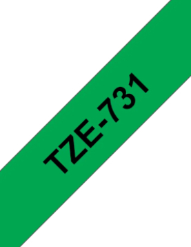 Fita Laminada 12mmx8mts Verde/Preto