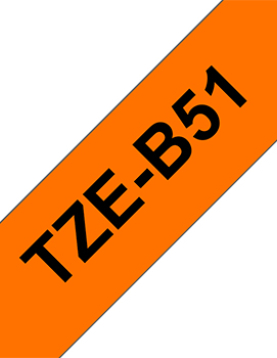 Fita Laminada 24mmx5mts Fluorescente Laranja/Preto