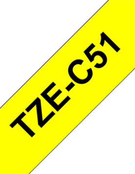 Fita Laminada 24mmx5mts Fluorescente Amarelo/Preto
