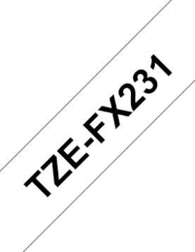 Fita Laminada Flexivel 12mmx8mts Branco/Preto