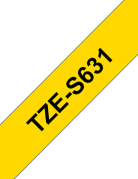 Fita Laminada SuperAdesiva 12mmx8mts Amarelo/Preto