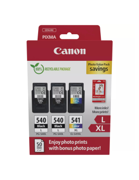 Pack Tinteiros Canon 540Lx2/541XL Preto/Cor+Papel 5224B015