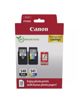 Pack Tinteiros Canon 540/541 Preto/Cor + Papel 5225B013