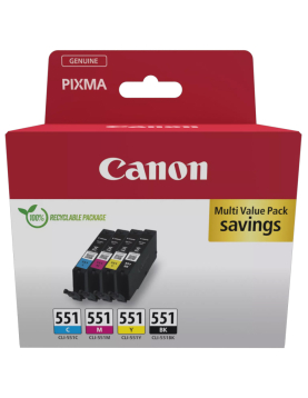 Pack Tinteiros Canon 551 4 Cores 6509B015 7ml