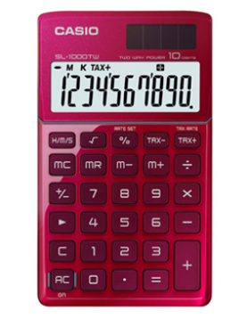 Calculadora de Bolso Casio SL1000TWRD Vermelha 10 Digitos