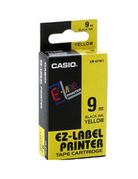 Fita Gravação Casio XR-9YW1 Preto/Amarelo 9mm