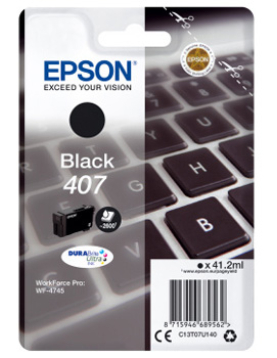 Tinteiro Epson 407 Preto C13T07U140 41,2ml 2600 Pág.