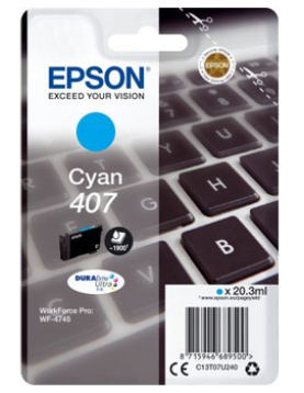 Tinteiro Epson 407 Azul C13T07U240 20,3ml 1900 Pág.