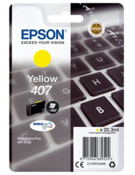Tinteiro Epson 407 Amarelo C13T07U440 20,3ml 1900 Pág.