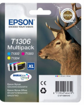 Pack Tinteiros Epson T1306 3 Cores C13T13064010 10,1ml