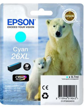 Tinteiro Epson 26XL Azul C13T26324010 9,7ml