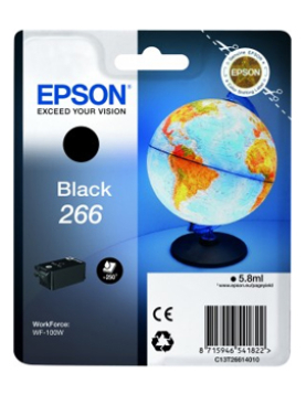 Tinteiro Epson 266 Preto C13T26614010 5,8ml 250 Pág.
