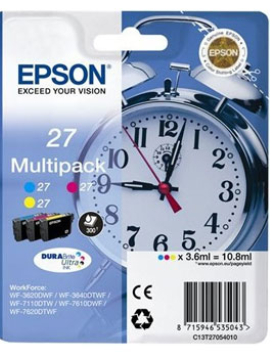 Pack Tinteiros Epson 27 3 Cores C13T27054010 3,6ml