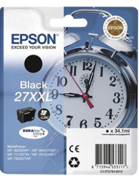 Tinteiro Epson 27XXL Preto C13T27914010 34,1ml 2200 Pág.