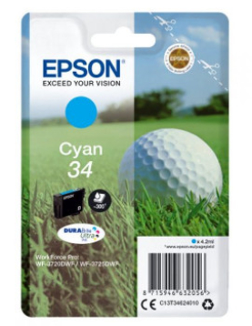 Tinteiro Epson 34 Azul C13T34624010 4,2ml 300 Pág.
