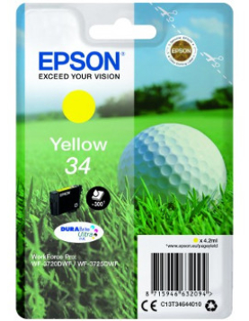 Tinteiro Epson 34 Amarelo C13T34644010 4,2ml 300 Pág.