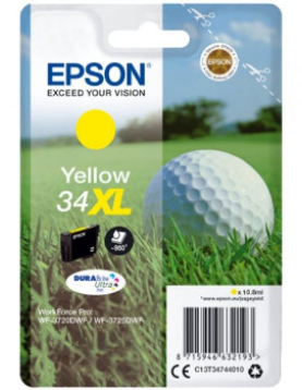 Tinteiro Epson 34XL Amarelo C13T34744010 10,8ml 950 Pág.