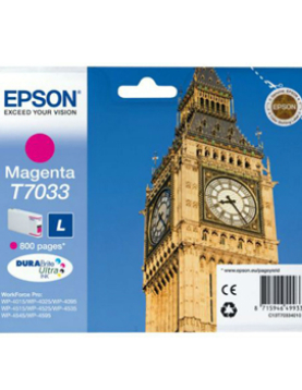 Tinteiro Epson T7033 Magenta C13T70334010 9,6ml 800 Pág.