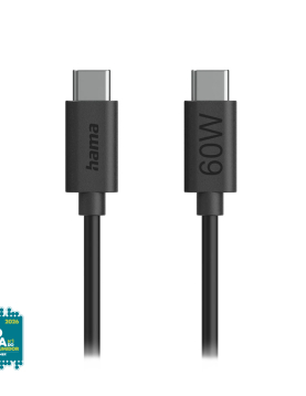 Cabo USB-C 2.0 Macho/USB-C Macho 60W 1,2m Preto